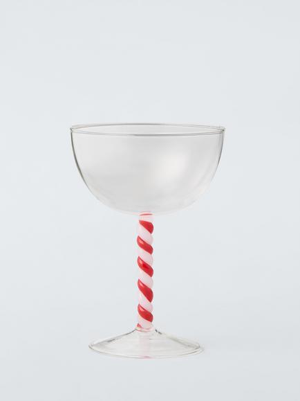 John Lewis Candy Cane Coupe Cocktail Glass, 250ml, Clear, Clear Clear
