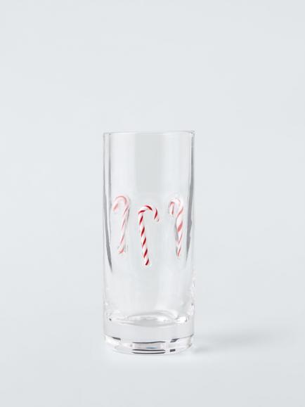 John Lewis Candy Cane Shot Glass, 60ml, Clear, Clear Clear