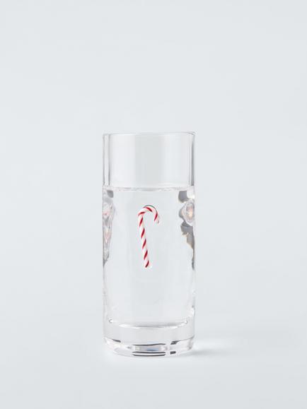 John Lewis Candy Cane Shot Glass, 60ml, Clear - view 2, Clear Clear