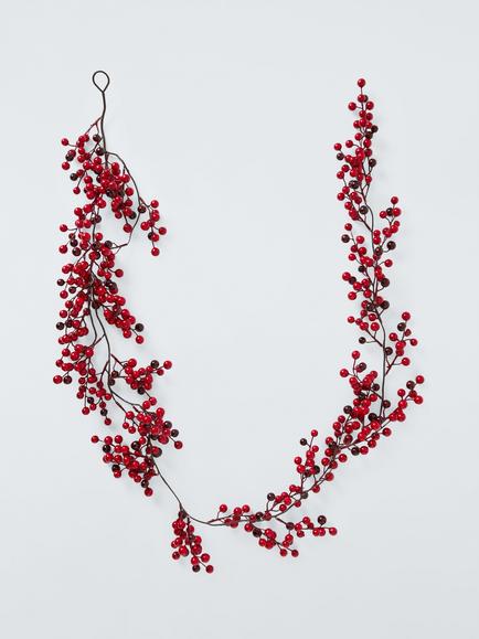John Lewis Red Berry Garland, L180cm, Green