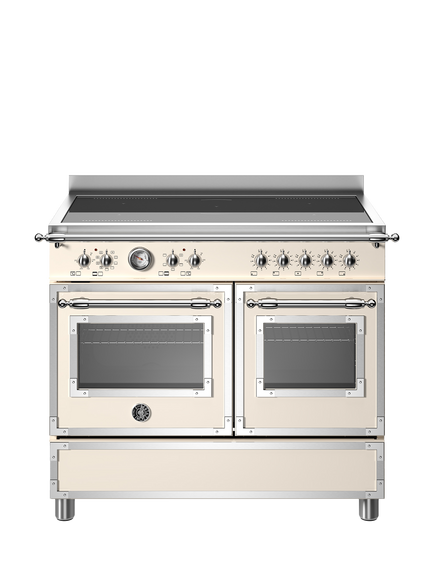 Bertazzoni Heritage Series 100cm Electric Range Cooker with Induction Hob - view 2, Ivory