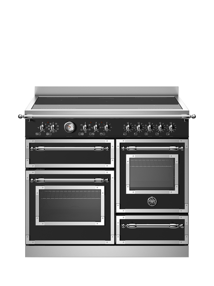 Bertazzoni Heritage Series 100cm Electric Range Cooker with Induction Hob, Black