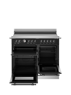 Bertazzoni Heritage Series 100cm Electric Range Cooker with Induction Hob - view 2, Black