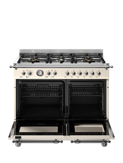Bertazzoni Heritage Series 100cm Dual Fuel Range Cooker with Gas Hob - view 2, Ivory