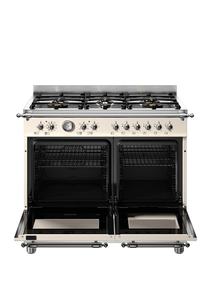 Bertazzoni Heritage Series 100cm Dual Fuel Range Cooker with Gas Hob - view 2, Ivory