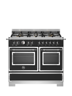 Bertazzoni Heritage Series 100cm Dual Fuel Range Cooker with Gas Hob, Black