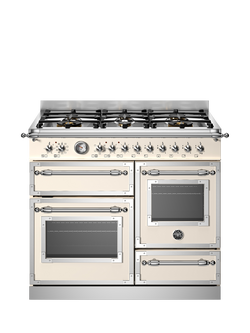 Bertazzoni Heritage Series 100cm Dual Fuel Range Cooker with Gas Hob, Ivory