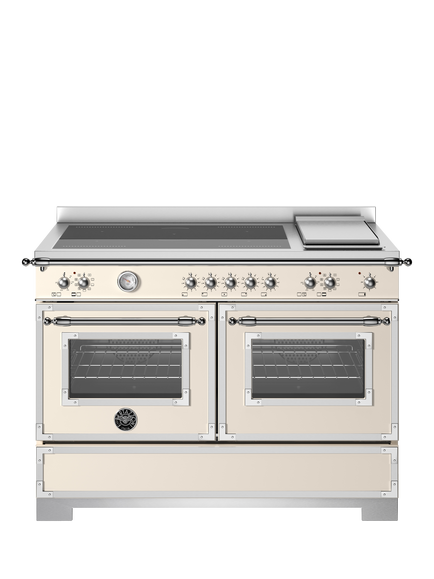 Bertazzoni Heritage Series 120cm Electric Range Cooker with Induction Hob, Ivory