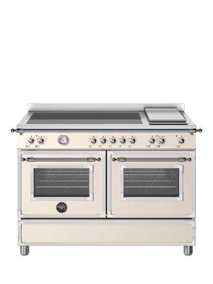 Bertazzoni Heritage Series 120cm Electric Range Cooker with Induction Hob - view 2, Ivory