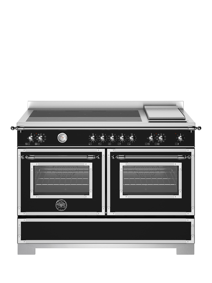 Bertazzoni Heritage Series 120cm Electric Range Cooker with Induction Hob, Matt Black