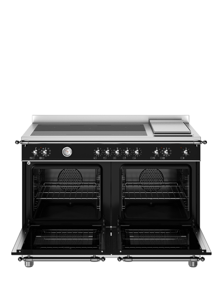 Bertazzoni Heritage Series 120cm Electric Range Cooker with Induction Hob - view 2, Matt Black