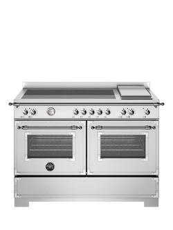 Bertazzoni Heritage Series 120cm Electric Range Cooker with Induction Hob, Stainless Steel