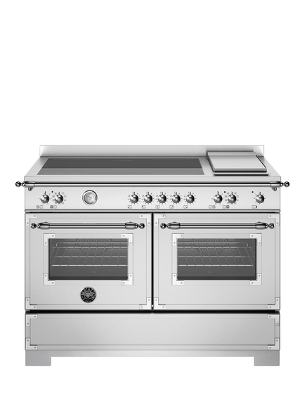 Bertazzoni Heritage Series 120cm Electric Range Cooker with Induction Hob, Stainless Steel
