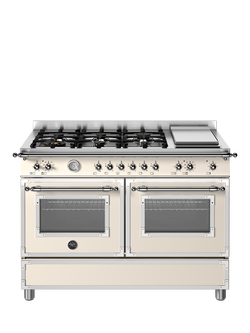 Bertazzoni Heritage Series 120cm Dual Fuel Range Cooker with Gas Hob - view 2, Ivory