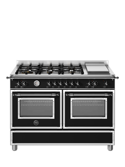 Bertazzoni Heritage Series 120cm Dual Fuel Range Cooker with Gas Hob - view 2, Matt Black