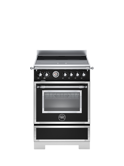Bertazzoni Heritage Series 60cm Electric Range Cooker with Induction Hob, Matt Black