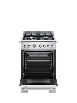 Bertazzoni Heritage Series 60cm Dual Fuel Range Cooker with Gas Hob - view 2, Stainless Steel