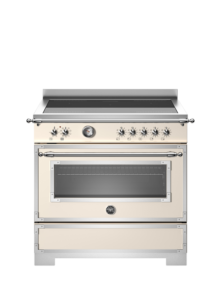 Bertazzoni Heritage Series 90cm Electric Range Cooker with Induction Hob, Ivory