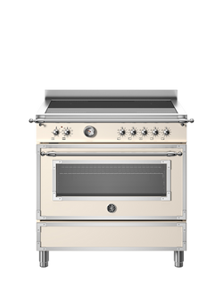 Bertazzoni Heritage Series 90cm Electric Range Cooker with Induction Hob - view 2, Ivory