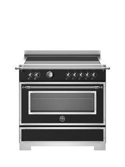 Bertazzoni Heritage Series 90cm Electric Range Cooker with Induction Hob, Black
