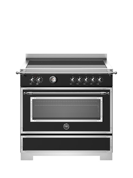 Bertazzoni Heritage Series 90cm Electric Range Cooker with Induction Hob, Black