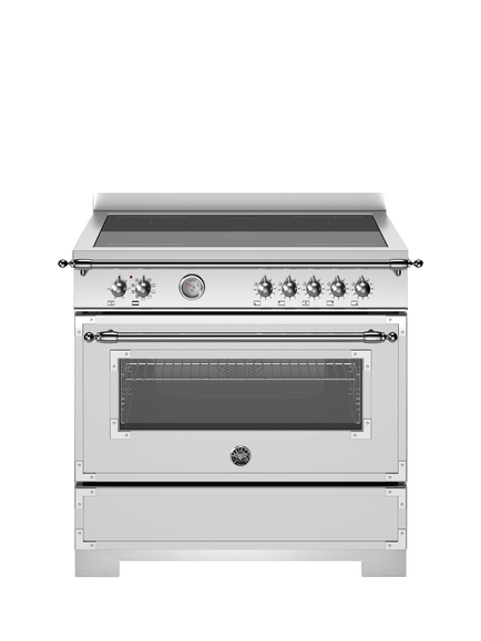 Bertazzoni Heritage Series 90cm Electric Range Cooker with Induction Hob, Stainless Steel