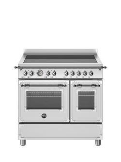 Bertazzoni Heritage Series 90cm Electric Range Cooker with Induction Hob - view 2, Stainless Steel