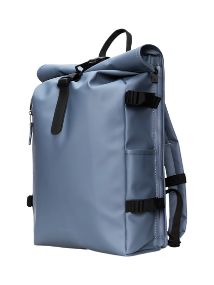 Rains Large Roll-Top Rucksack Backpack, 172 Blue Dusk - view 2, 172 Blue Dusk