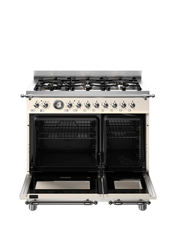 Bertazzoni Heritage Series 90cm Dual Fuel Range Cooker with Gas Hob - view 2, Ivory