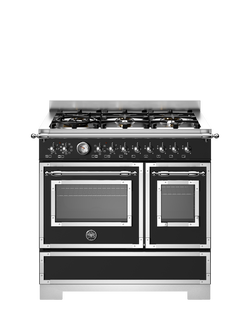 Bertazzoni Heritage Series 90cm Dual Fuel Range Cooker with Gas Hob, Matt Black