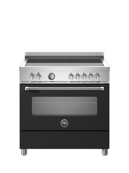 Bertazzoni Master Series 90cm Electric Range Cooker with Induction Hob, Black