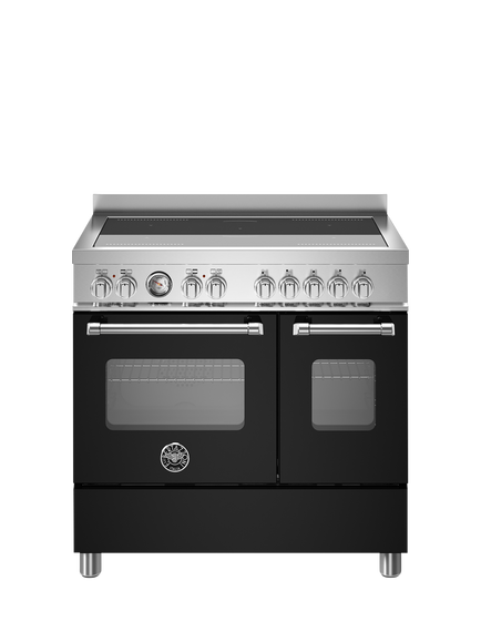 Bertazzoni Master Series 90cm Electric Range Cooker with Induction Hob, Black