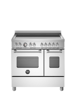 Bertazzoni Master Series 90cm Electric Range Cooker with Induction Hob, Stainless Steel