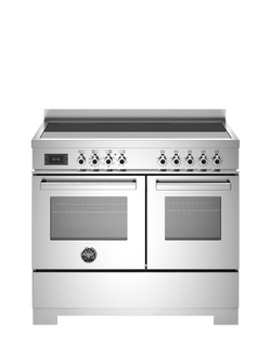 Bertazzoni Professional Series 100cm Electric Range Cooker with Induction Hob, Stainless Steel