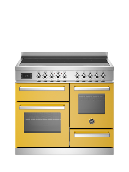 Bertazzoni Professional Series 100cm Electric Range Cooker with Induction Hob, Yellow