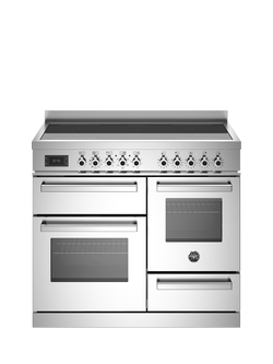 Bertazzoni Professional Series 100cm Electric Range Cooker with Induction Hob, Stainless Steel