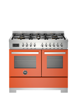 Bertazzoni Professional Series 100cm Dual Fuel Range Cooker with Gas Hob, Orange