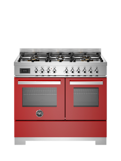 Bertazzoni Professional Series 100cm Dual Fuel Range Cooker with Gas Hob, Red