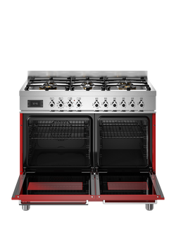 Bertazzoni Professional Series 100cm Dual Fuel Range Cooker with Gas Hob - view 2, Red