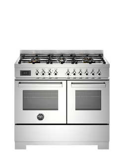 Bertazzoni Professional Series 100cm Dual Fuel Range Cooker with Gas Hob, Stainless Steel