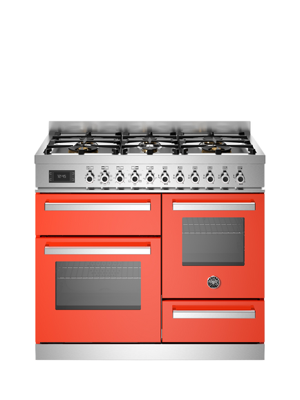 Bertazzoni Professional Series 100cm Dual Fuel Range Cooker with Gas Hob, Orange
