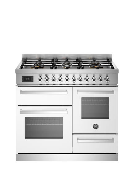 Bertazzoni Professional Series 100cm Dual Fuel Range Cooker with Gas Hob, White