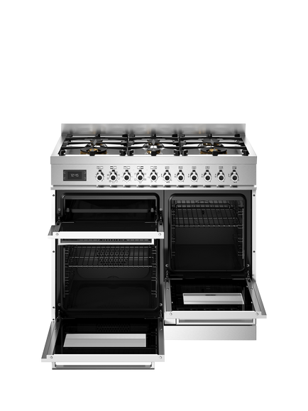Bertazzoni Professional Series 100cm Dual Fuel Range Cooker with Gas Hob - view 2, White