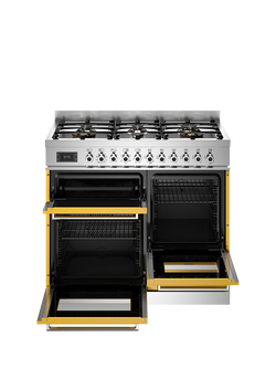 Bertazzoni Professional Series 100cm Dual Fuel Range Cooker with Gas Hob - view 2, Yellow