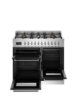 Bertazzoni Professional Series 100cm Dual Fuel Range Cooker with Gas Hob - view 2, Black