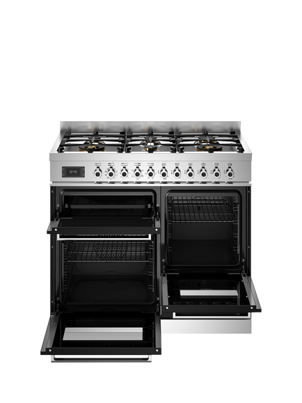 Bertazzoni Professional Series 100cm Dual Fuel Range Cooker with Gas Hob - view 2, Black