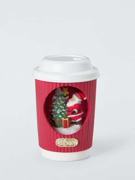 John Lewis Santa Coffee Cup Light-Up Snowglobe, Multi, Multi