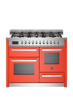 Bertazzoni Professional Series 110cm Dual Fuel Range Cooker with Gas Hob, Orange