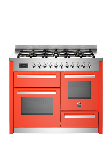 Bertazzoni Professional Series 110cm Dual Fuel Range Cooker with Gas Hob, Orange