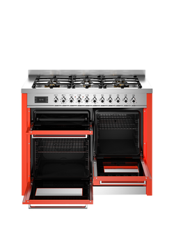 Bertazzoni Professional Series 110cm Dual Fuel Range Cooker with Gas Hob - view 2, Orange